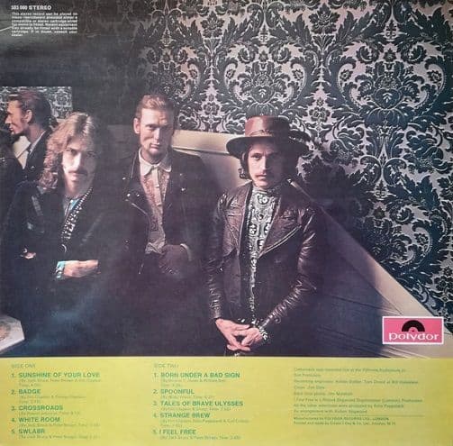 CREAM Best Of Cream Vinyl Record LP Polydor 1969